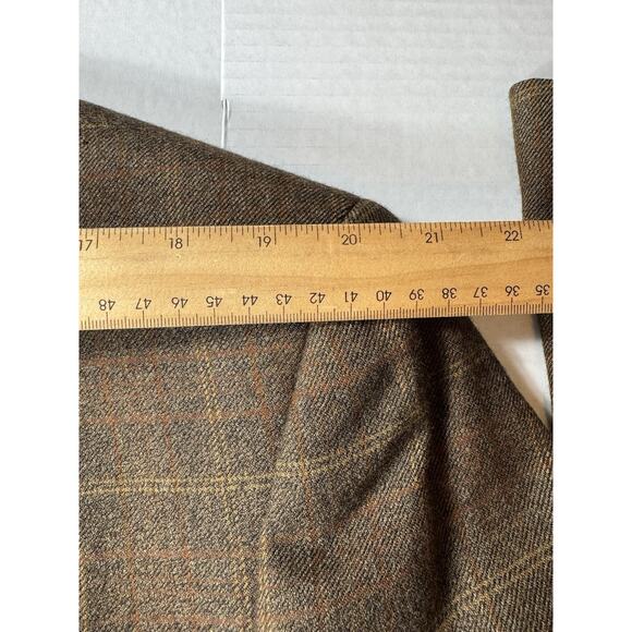 Jack Victor Montreal Brown Wool Cashmere Houndstooth 2 Button Blazer SZ 46L Coat - Picture 12 of 13